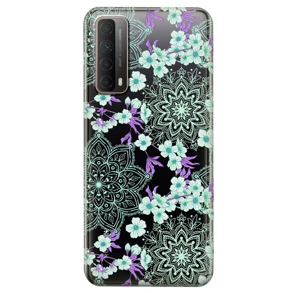 

Huawei P Smart 2021 чехол из прозрачного силикона с рисунком - Цветочная мандала (KS7437)