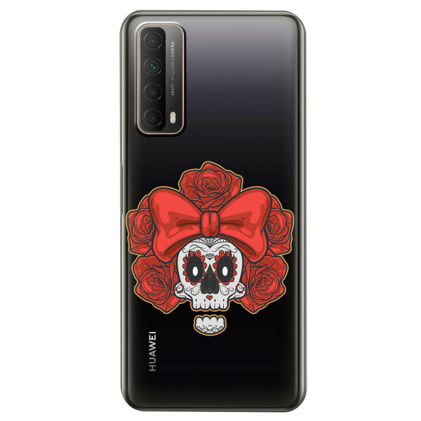 

Huawei P Smart 2021 чехол из прозрачного силикона с рисунком - Готический череп (KS7454)