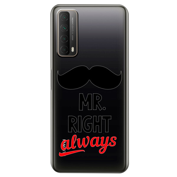 

Huawei P Smart 2021 чехол из прозрачного силикона с рисунком - Mr Right (KS7470)