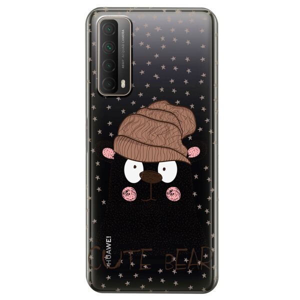 

Huawei P Smart 2021 чехол из прозрачного силикона с рисунком - Медведь (KS7409)