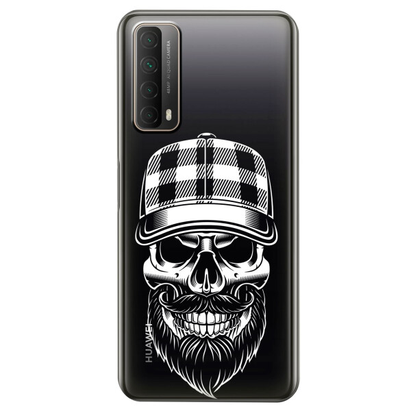 

Huawei P Smart 2021 чехол из прозрачного силикона с рисунком - Бородатый череп (KS7451)