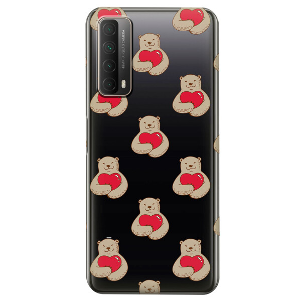 

Huawei P Smart 2021 чехол из прозрачного силикона с рисунком - Влюбленные медведи (KS7448)