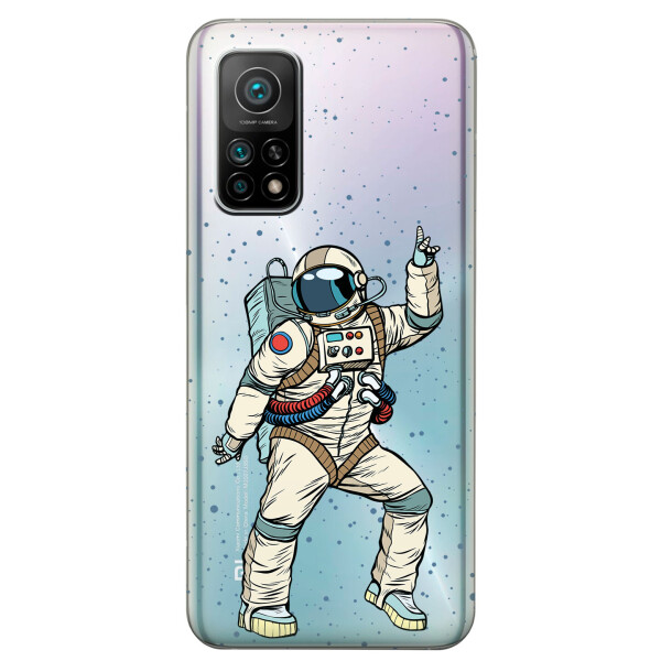 

Xiaomi Redmi K30S чехол из прозрачного силикона с рисунком - Веселый космонавт (KS7752)