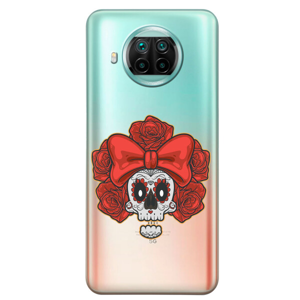 

Xiaomi Mi 10T Lite чехол из прозрачного силикона с рисунком - Готический череп (KS7529)