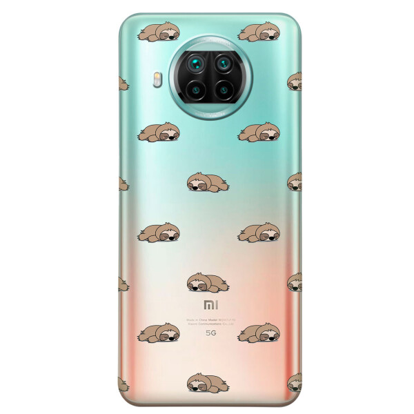 

Xiaomi Mi 10T Lite чехол из прозрачного силикона с рисунком - Спящие ленивцы (KS7541)