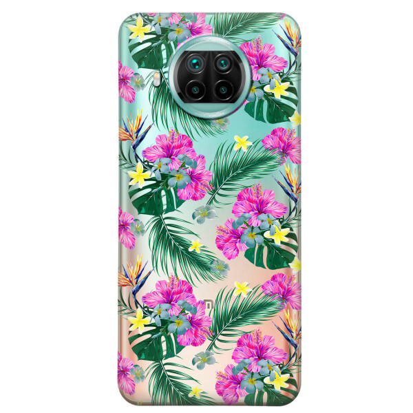 

Xiaomi Mi 10T Lite чехол из прозрачного силикона с рисунком - Тропические цветы (KS7479)