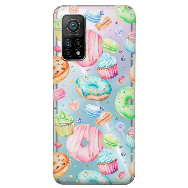 

Xiaomi Redmi K30S чехол из прозрачного силикона с рисунком - Пончики (KS7730)