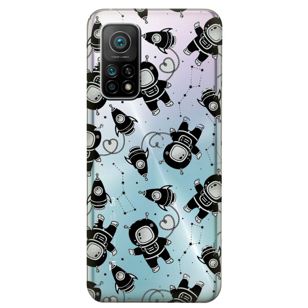 

Xiaomi Mi 10T Pro чехол из прозрачного силикона с рисунком - Космонавты (KS7644)