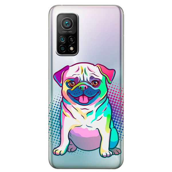 

Xiaomi Mi 10T Pro чехол из прозрачного силикона с рисунком - Мопс (KS7685)