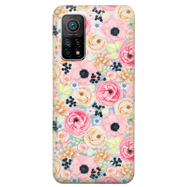 

Xiaomi Mi 10T Pro чехол из прозрачного силикона с рисунком - Цветочный букет (KS7631)
