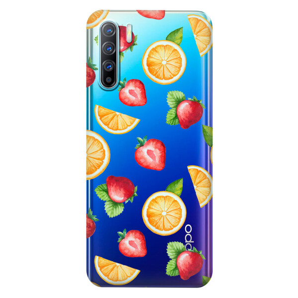 

Прозрачный силиконовый чехол iSwag для OPPO Reno 3 с рисунком - Фруктовый дизайн (KS3770)