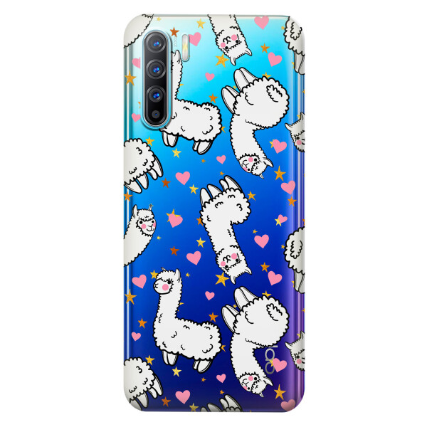 

Прозрачный силиконовый чехол iSwag для OPPO Reno 3 с рисунком - Ламы (KS3772)