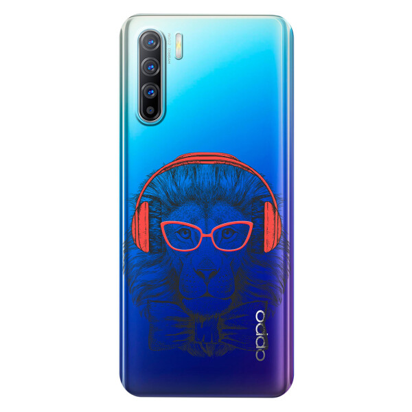 

Прозрачный силиконовый чехол iSwag для OPPO Reno 3 с рисунком - Лев (KS3782)