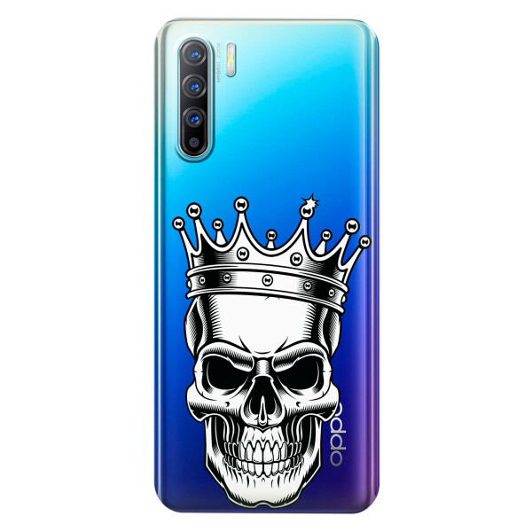 

Прозрачный силиконовый чехол iSwag для OPPO Reno 3 с рисунком - Царский череп (KS3790)