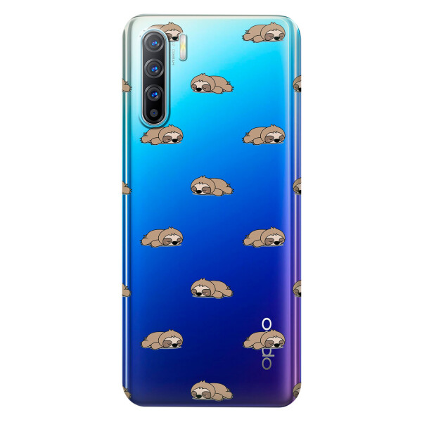 

Прозрачный силиконовый чехол iSwag для OPPO Reno 3 с рисунком - Спящие ленивцы (KS3791)
