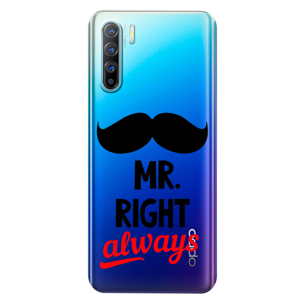 

Прозрачный силиконовый чехол iSwag для OPPO Reno 3 с рисунком - Mr Right (KS3795)