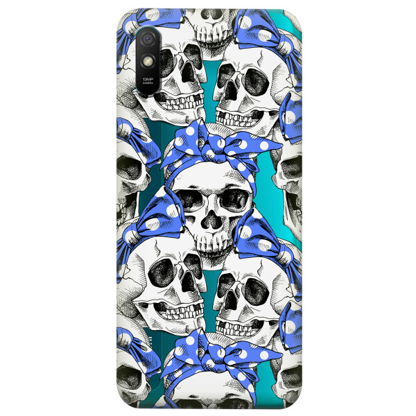 

Прозрачный силиконовый чехол iSwag для Xiaomi Redmi 9A с рисунком - Черепа (KS3892)