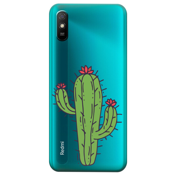 

Прозрачный силиконовый чехол iSwag для Xiaomi Redmi 9A с рисунком - Тропический кактус (KS3896)
