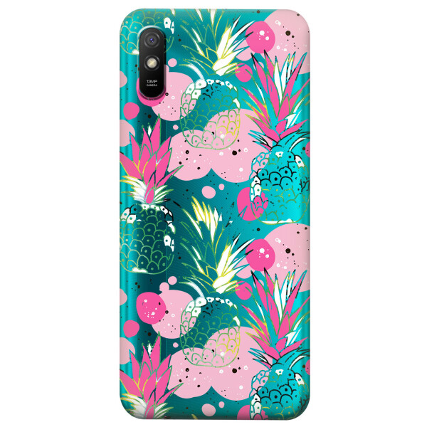 

Прозрачный силиконовый чехол iSwag для Xiaomi Redmi 9A с рисунком - Ананасы (KS3915)