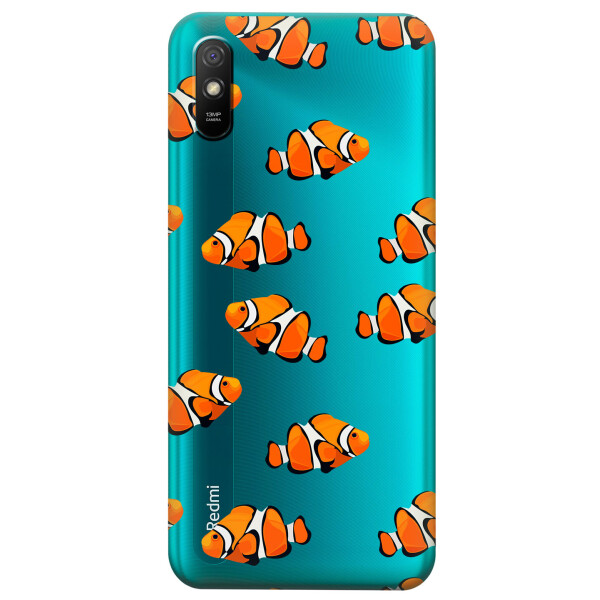 

Прозрачный силиконовый чехол iSwag для Xiaomi Redmi 9A с рисунком - Рыбки (KS3916)