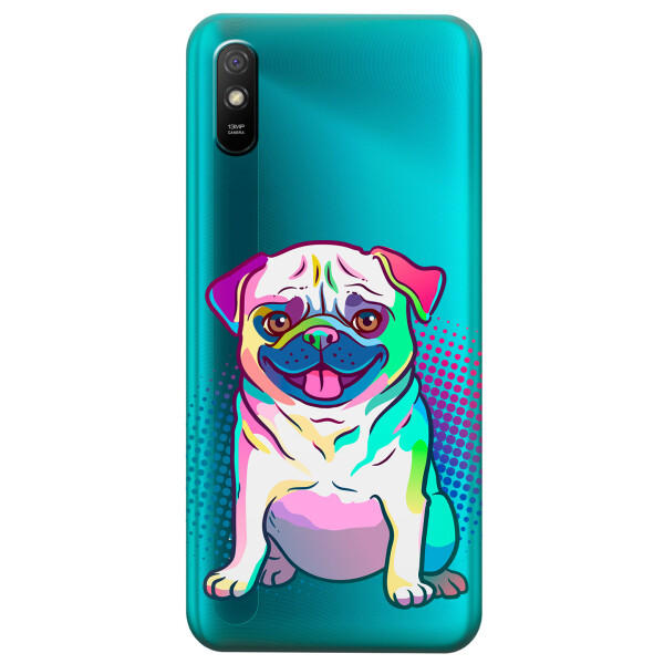 

Прозрачный силиконовый чехол iSwag для Xiaomi Redmi 9A с рисунком - Мопс (KS3935)