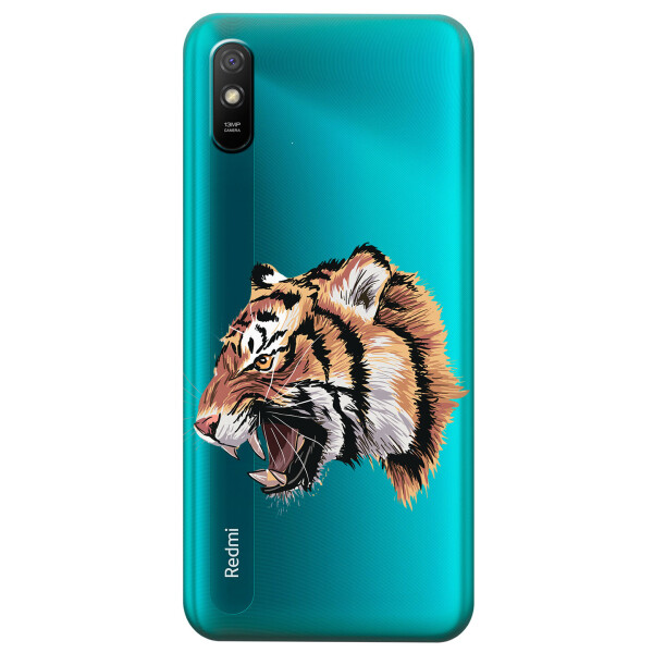 

Прозрачный силиконовый чехол iSwag для Xiaomi Redmi 9A с рисунком - Тигр (KS3938)