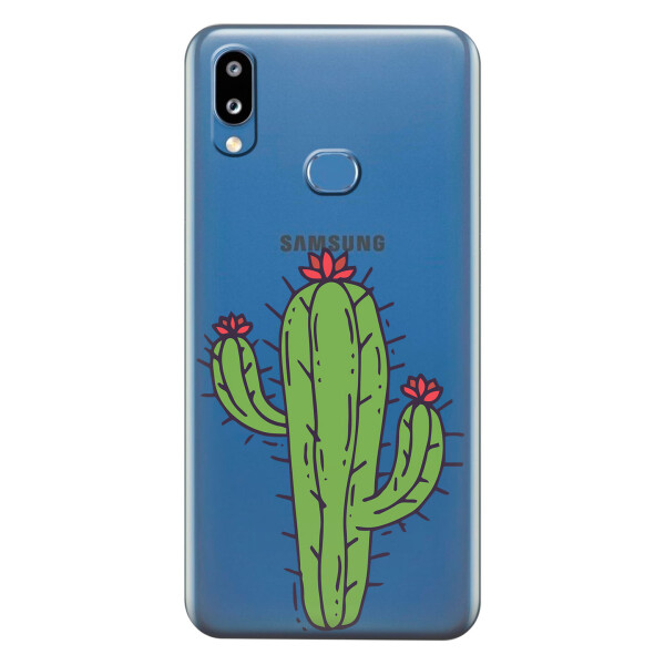

Прозрачный силиконовый чехол iSwag для Samsung Galaxy M01s с рисунком - Тропический кактус (KS3971)