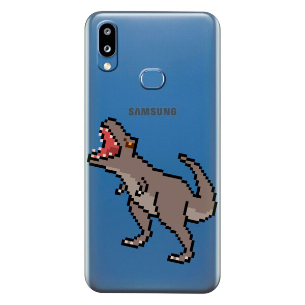 

Прозрачный силиконовый чехол iSwag для Samsung Galaxy M01s с рисунком - Пикселький динозавр (KS4000)