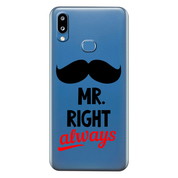 

Прозрачный силиконовый чехол iSwag для Samsung Galaxy M01s с рисунком - Mr Right (KS4020)