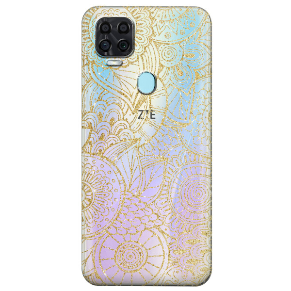

Прозрачный силиконовый чехол iSwag для ZTE Blade V2020 с рисунком - Золотая мандала (KS3957)