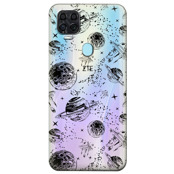 

Прозрачный силиконовый чехол iSwag для ZTE Blade V2020 с рисунком - Космос (KS3963)