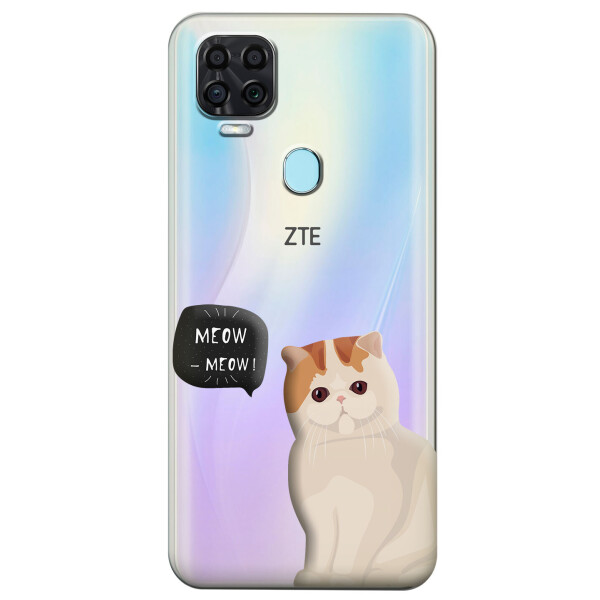 

Прозрачный силиконовый чехол iSwag для ZTE Blade V2020 с рисунком - Котенок (KS3992)