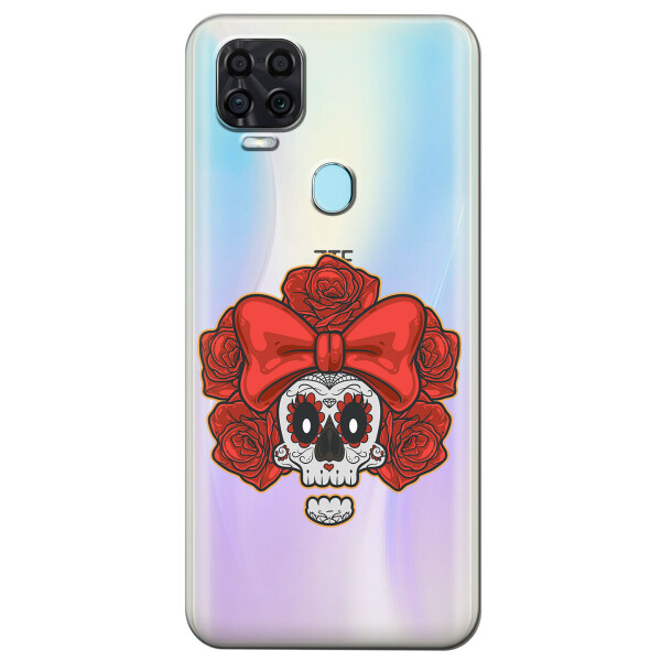 

Прозрачный силиконовый чехол iSwag для ZTE Blade V2020 с рисунком - Готический череп (KS4004)