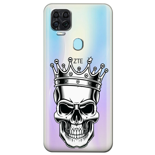 

Прозрачный силиконовый чехол iSwag для ZTE Blade V2020 с рисунком - Царский череп (KS4015)