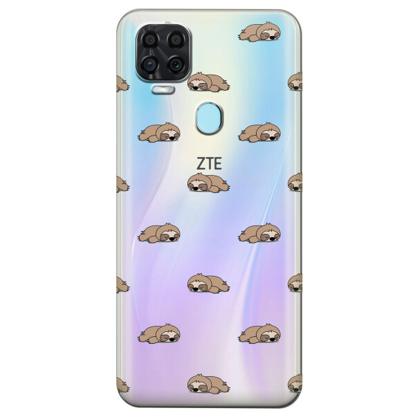 

Прозрачный силиконовый чехол iSwag для ZTE Blade V2020 с рисунком - Спящие ленивцы (KS4016)