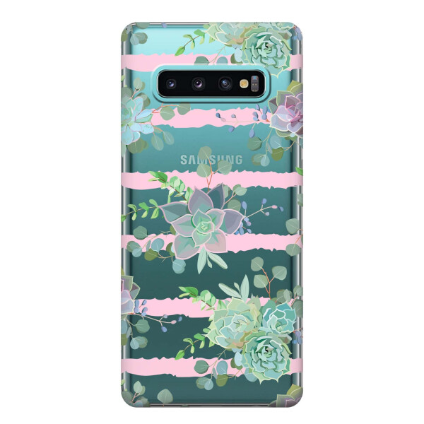 Чехол iSwag для Samsung Galaxy S10 Суккуленты (H379)