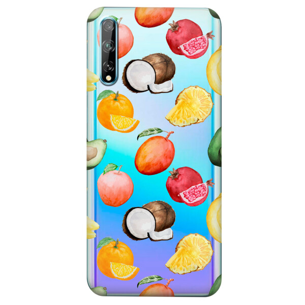 

Прозрачный силиконовый чехол iSwag для Huawei P Smart S с рисунком - Фрукты (KS4131)