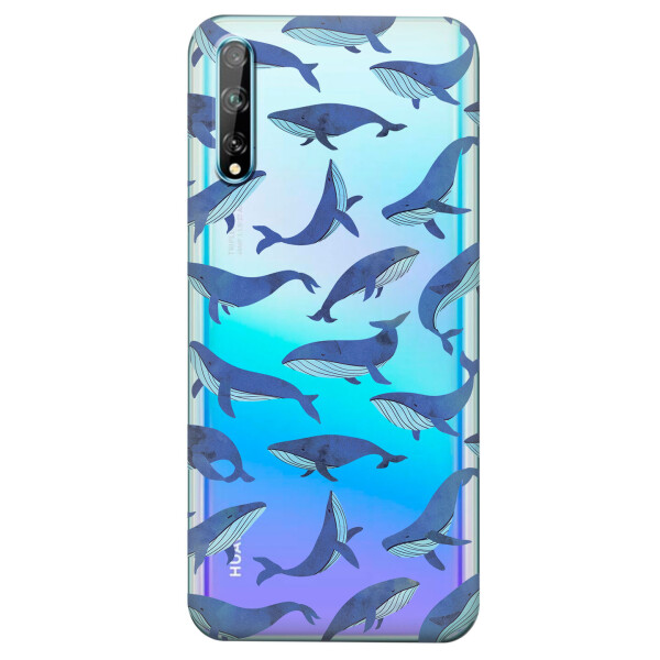 

Прозрачный силиконовый чехол iSwag для Huawei P Smart S с рисунком - Киты (KS4134)
