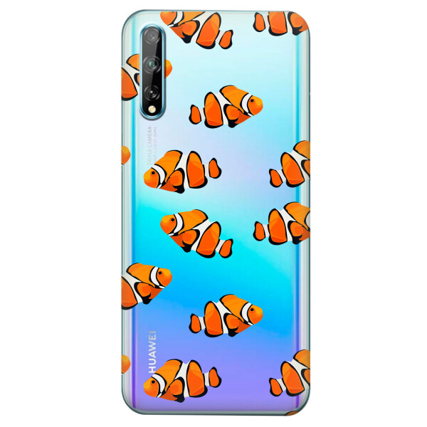 

Прозрачный силиконовый чехол iSwag для Huawei P Smart S с рисунком - Рыбки (KS4141)