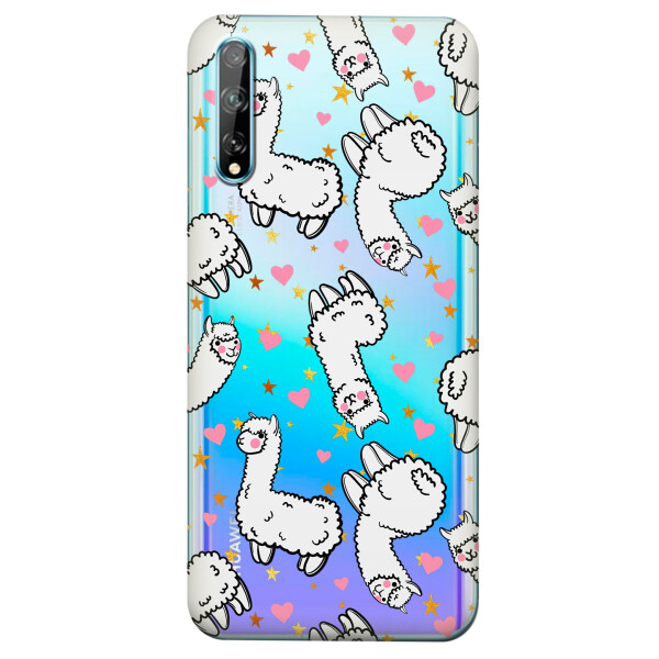 

Прозрачный силиконовый чехол iSwag для Huawei P Smart S с рисунком - Ламы (KS4147)
