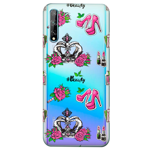 

Прозрачный силиконовый чехол iSwag для Huawei P Smart S с рисунком - Женский дизайн (KS4155)