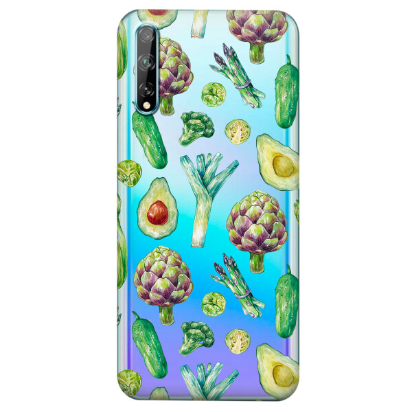 

Прозрачный силиконовый чехол iSwag для Huawei P Smart S с рисунком - Полезная еда (KS4161)