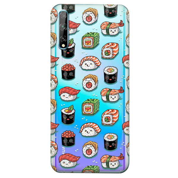 

Прозрачный силиконовый чехол iSwag для Huawei P Smart S с рисунком - Смешные суши (KS4162)