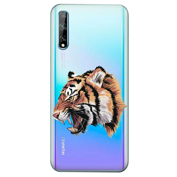 

Прозрачный силиконовый чехол iSwag для Huawei P Smart S с рисунком - Тигр (KS4163)