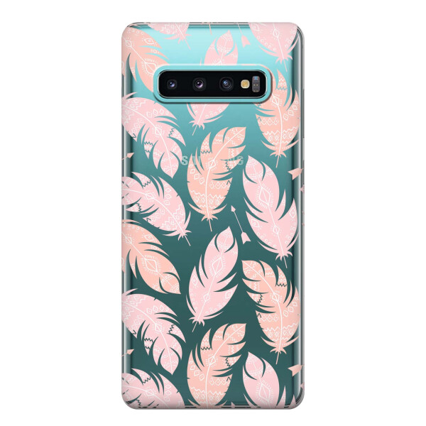 

Чехол iSwag для Samsung Galaxy S10 Plus Розовые перья (H431)