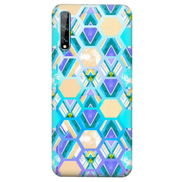 

Прозрачный силиконовый чехол iSwag для Huawei P Smart S с рисунком - Ромбы (KS4174)