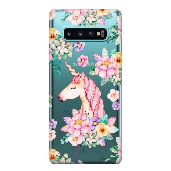 

Чехол iSwag для Samsung Galaxy S10 Plus Единорог в цветах (H449)