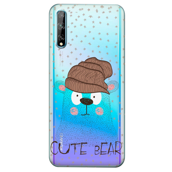 

Прозрачный силиконовый чехол iSwag для Huawei Y8p с рисунком - Медведь (KS4184)