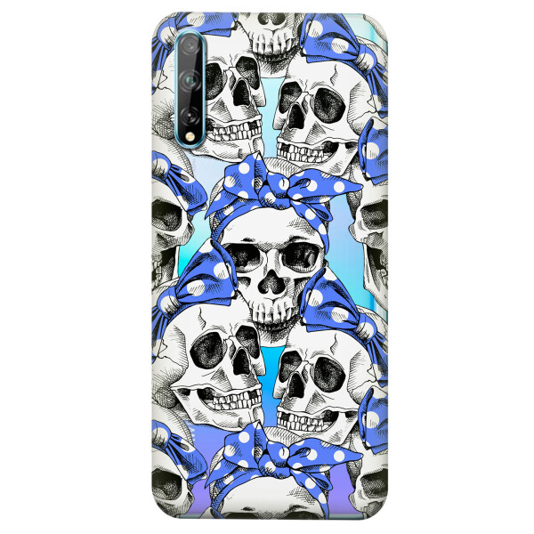 

Прозрачный силиконовый чехол iSwag для Huawei Y8p с рисунком - Черепа (KS4192)