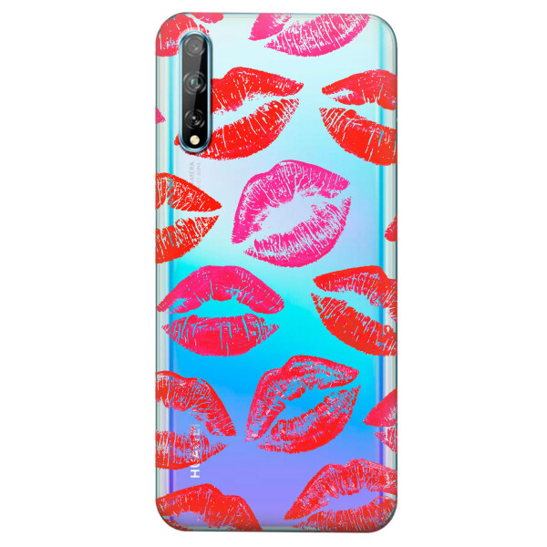 

Прозрачный силиконовый чехол iSwag для Huawei Y8p с рисунком - Поцелуи (KS4193)